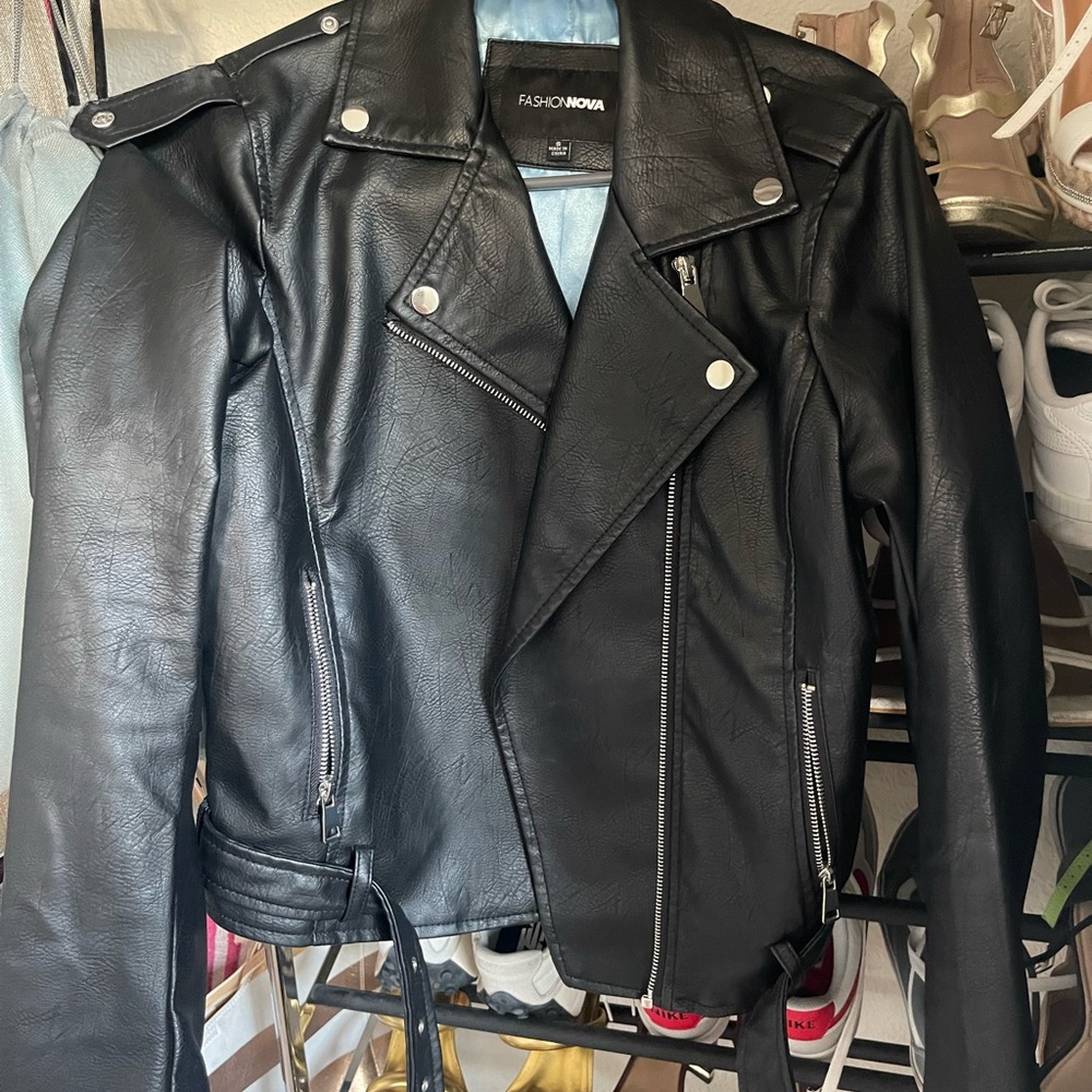 Fashion Nova Sleek Black Biker Jacket